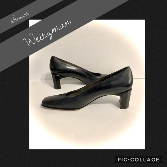 STUART WEITZMAN💋Black Leather Heels - Picture 7 of 8
